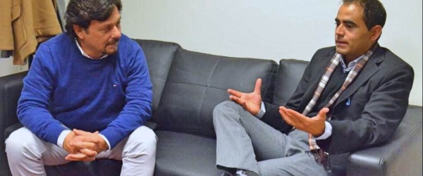 Gustavo Sáenz recibe en su despacho al senador por Cafayate Sergio Saldaño