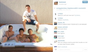 Leo Messi imita a Chicho Mazzone y publica en Instagram sus fotos en el jacuzzi