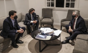 El Presidente recibe en Olivos al gobernador Sáenz