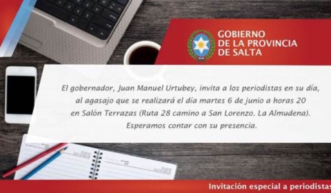 Urtubey invita a los periodistas de Salta al tradicional 'agasajo' del poder