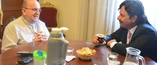 Monseñor Cargnello recibe la visita del intendente Sáenz