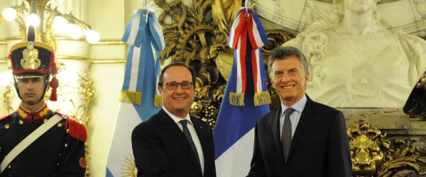 Mauricio Macri recibe al presidente de Francia