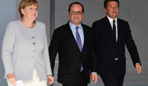 Renzi, Merkel y Hollande se reúnen hoy para 'relanzar la Unión Europea'