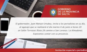 Urtubey invita a los periodistas de Salta al tradicional 'agasajo' del poder