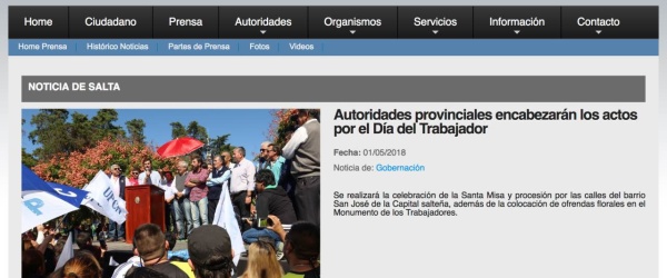 El gobierno de Salta usurpa la celebración del Día Internacional del Trabajo