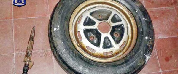 Ladrón de ruedas de auxilio, armado con terrorífico puñal en Rosario de la Frontera