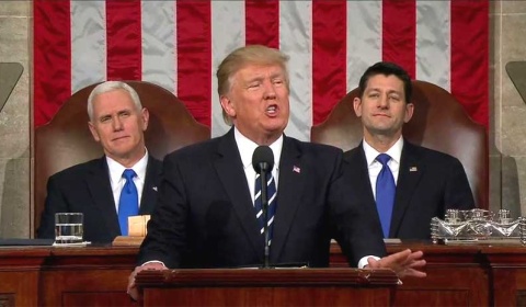 Trump pronuncia su primer discurso ante el Congreso de los Estados Unidos