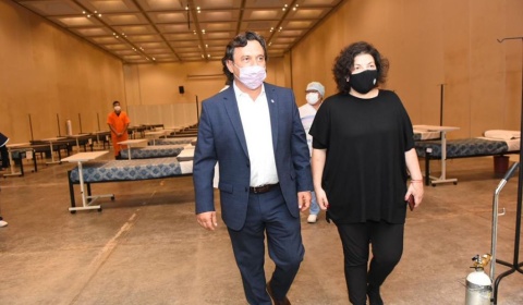 El gobernador Sáenz y la ministra Vizzotti recorren el Centro de Recuperación COVID-19 de Limache