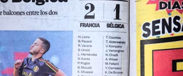 Un diario de Salta condena de antemano a Bélgica, publicando el resultado de un partido que aún no se ha disputado