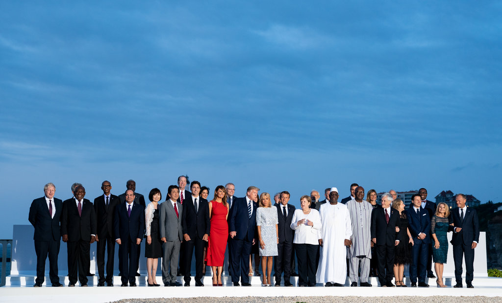 Los líderes del G7 reunidos en Biarritz, Francia