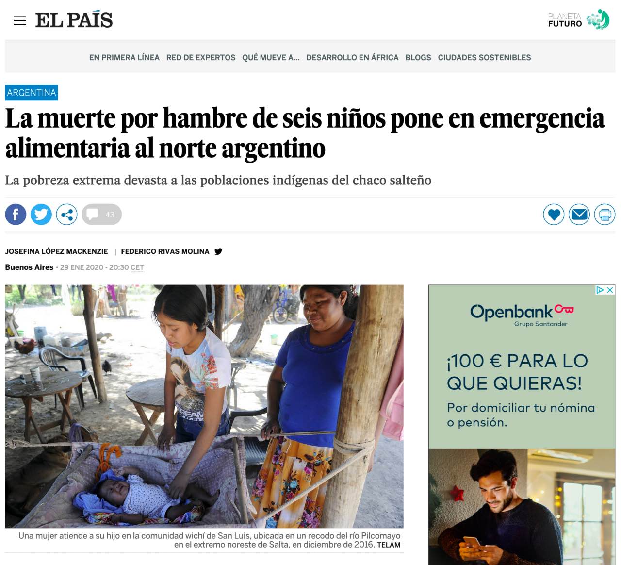 Artículo de El País sobre Salta