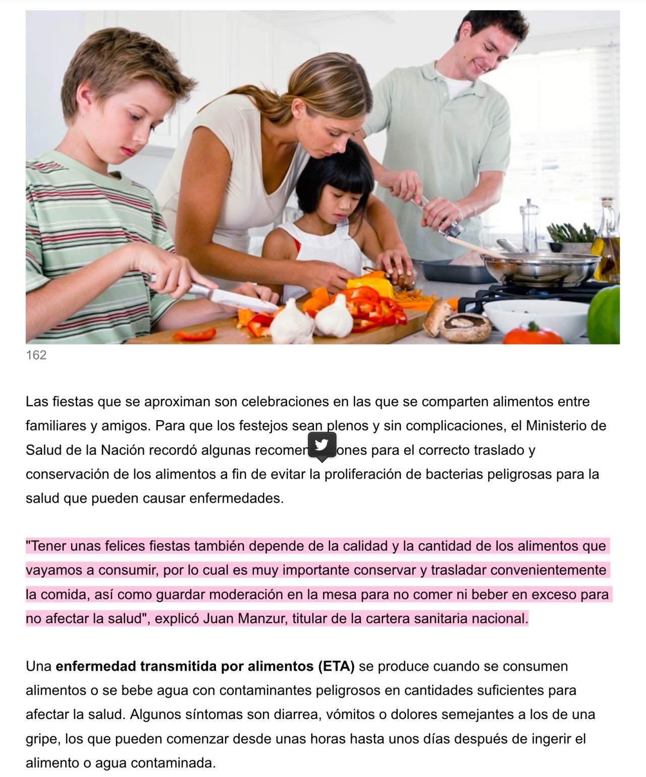 Noticia publicada en Infobae