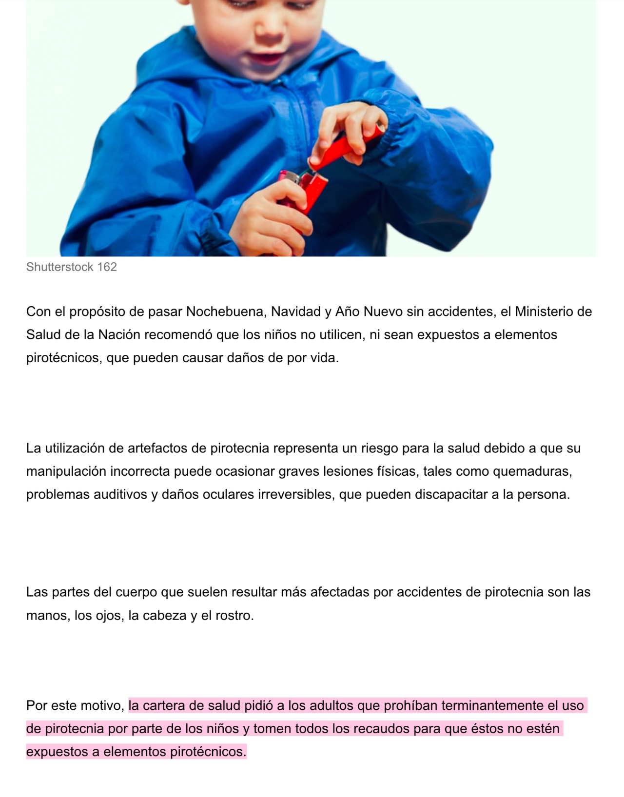 Noticia publicada en Infobae