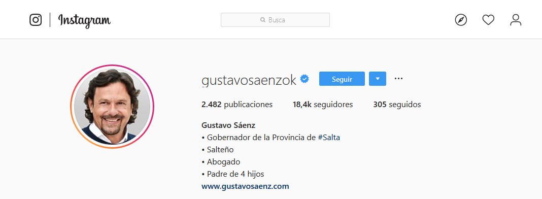 Instagram de Sáenz