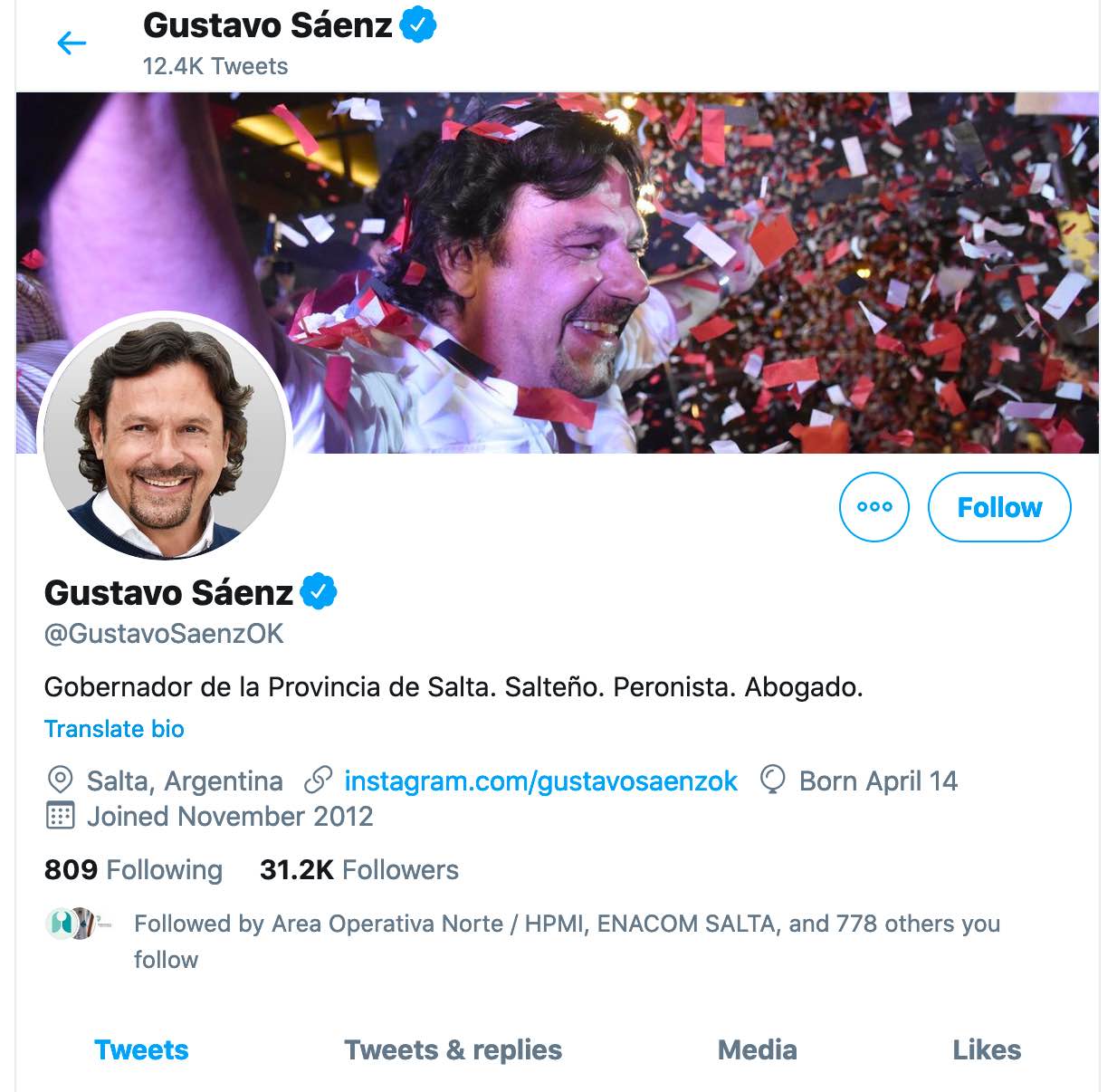 Twitter de Sáenz