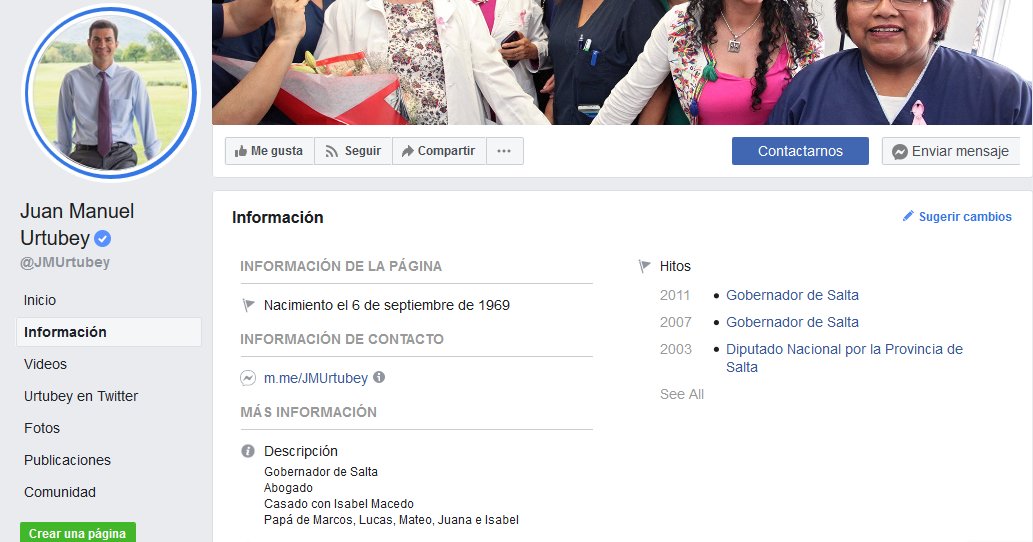 Facebook de Urtubey
