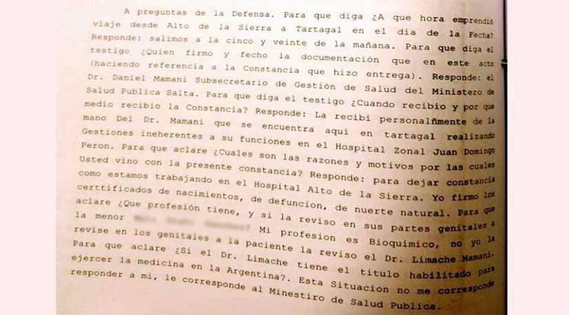 Copia de la declaración del gerente del hospital de Alto de la Sierra, publicada por el diario - El desenfocado es nuestro y no de la imagen original mt_nothumb