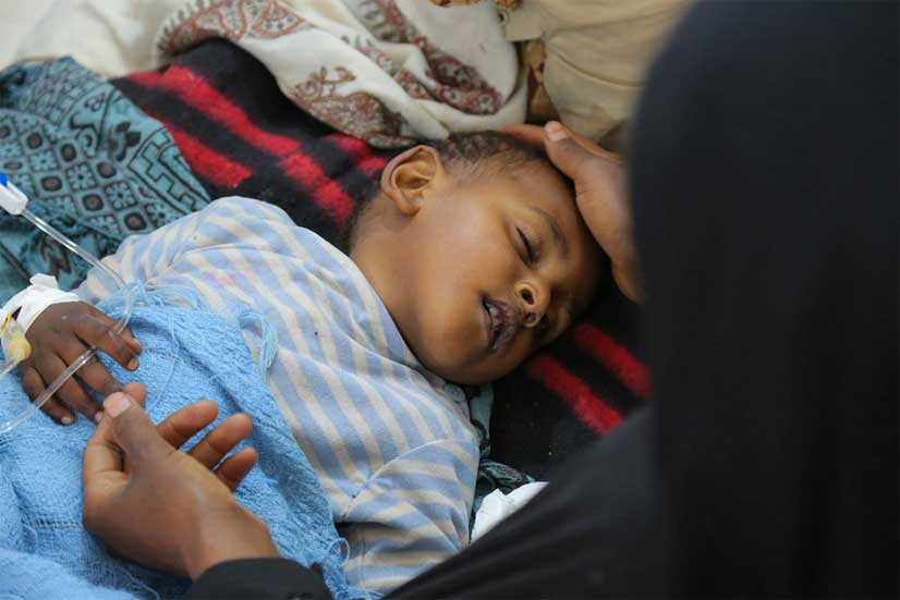 Niño enfermo de cólera